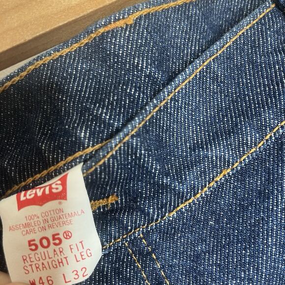 Vintage Deadstock Levis 505 Orange Tab Jeans Mens Size 46x32 90s Rigid Dark - Picture 4 of 7